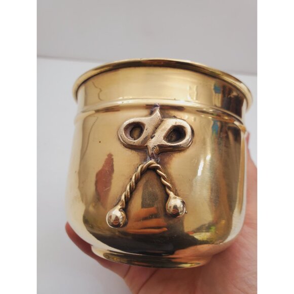 Vintage 1980s brass Planter, Plant Holder, Succulent Pot, brass Plant Pot, brass - Picture 6 of 10